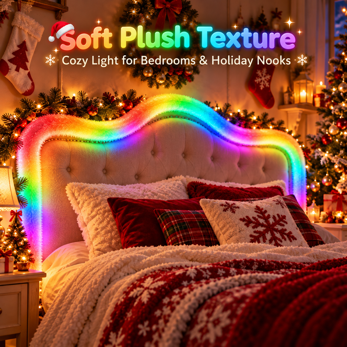 Faux Fur Neon Light Strip – 360° All-Round Glow, Add a Cosy Glow to Bedroom, Dorm & Party Spaces ✨