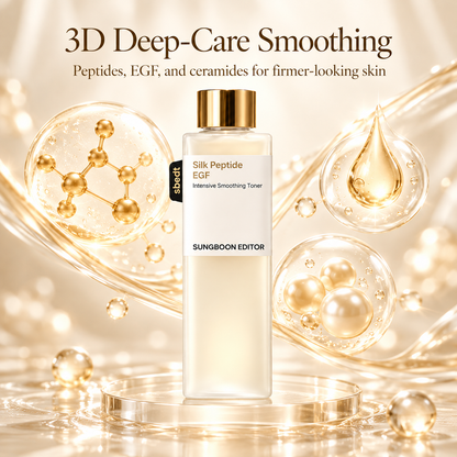 Silk Peptide EGF Smoothing Toner – 30 Peptides + Ceramides for Firmer, Plumper-Looking Skin