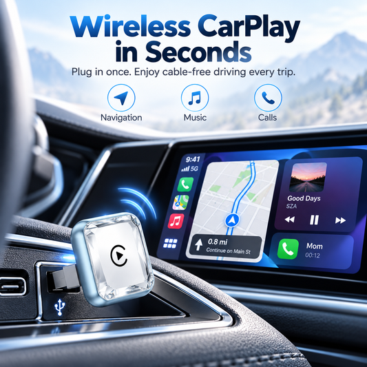 🚗📱 2027 Wireless CarPlay & Android Auto Adapter – Plug & Play USB Dongle ✨