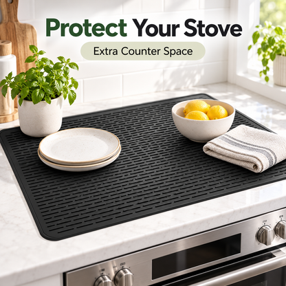 🔥Multi-Purpose Silicone Stove Top Cover – Non-Slip Glass Cooktop Protector, Extra Counter Space & Kitchen Drying Mat