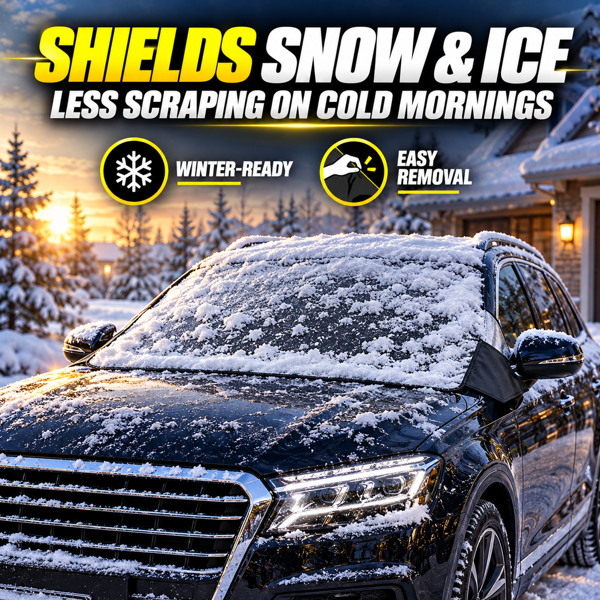 Weatherforce 365 All-Season Windshield Cover – Reversible Snow, Ice & Sun Protector with Magnetic Windproof Design
