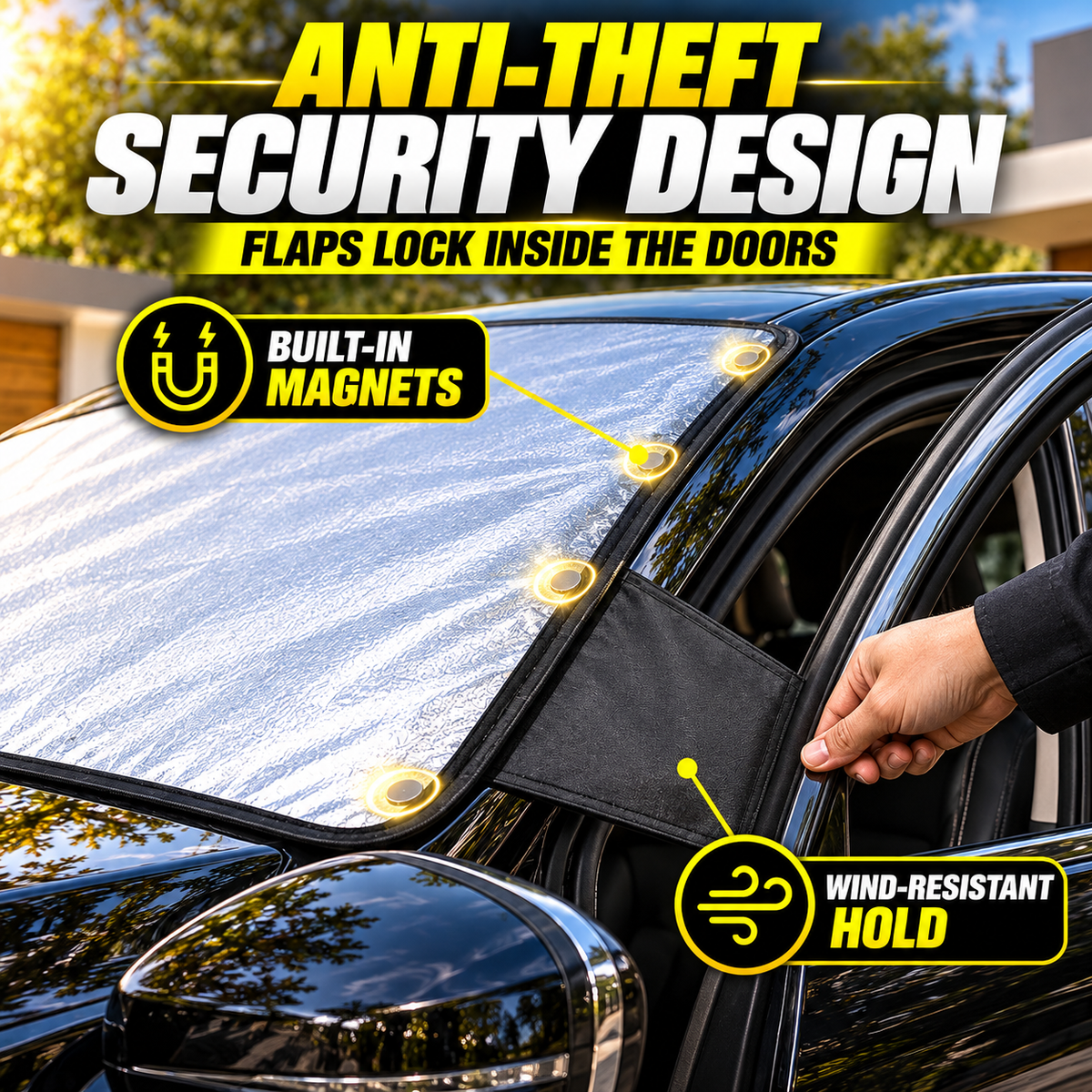 Weatherforce 365 All-Season Windshield Cover – Reversible Snow, Ice & Sun Protector with Magnetic Windproof Design