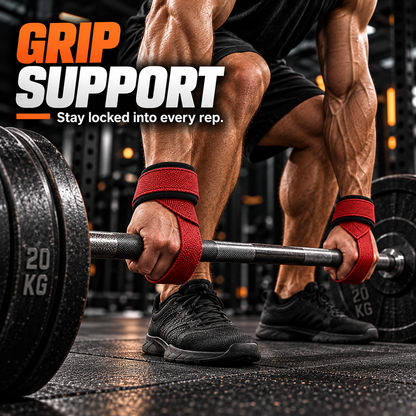 Self-Curling Lifting Straps — Padded Wrist Loops, 1 Pair