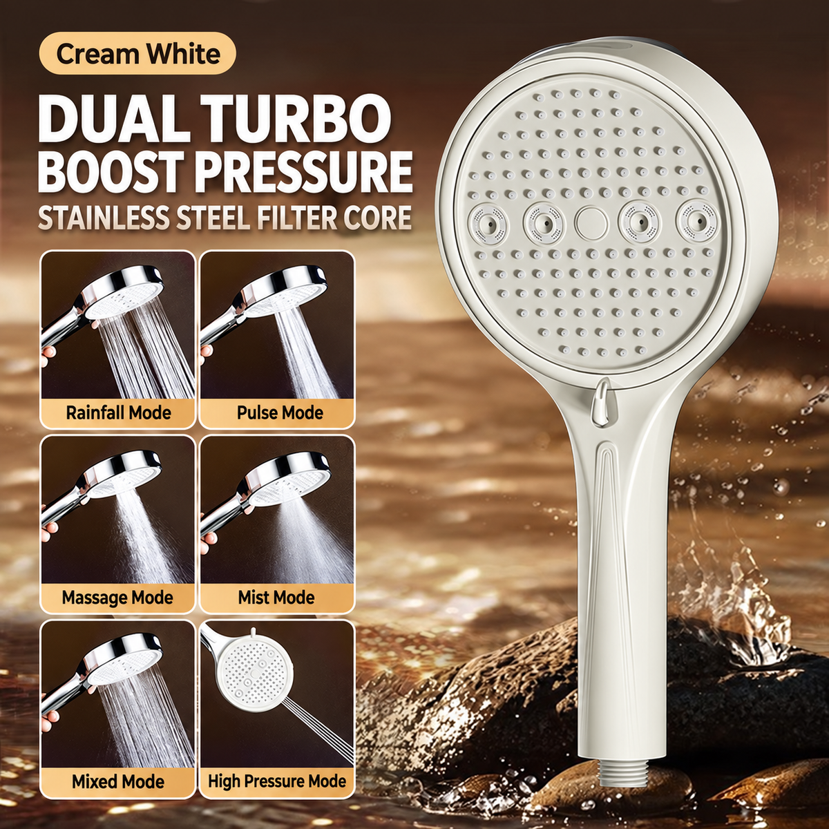 🚿 🚿 6-Mode High-Pressure Handheld Shower Head for a Better Daily Rinse