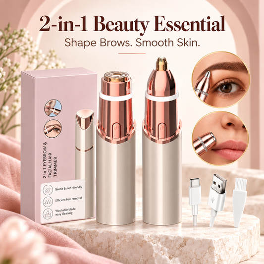 🌸 Women's 2-in-1 Cordless Facial & Eyebrow Trimmer – Compact & Rechargeable ✨