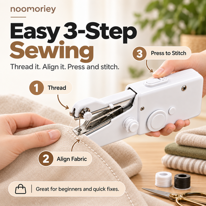 🧵🪡 Handheld Mini Sewing Machine – Portable Fabric Repair Tool for Clothes, Curtains & Home Sewing ✨