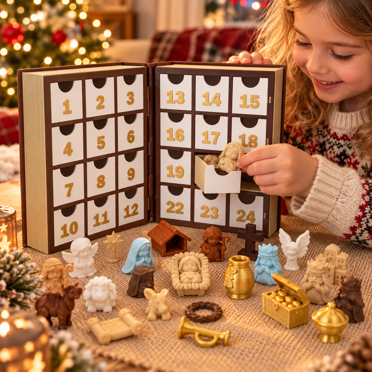 🎄📖 24-Day Bible Advent Calendar – 24 Miniatures, Scripture & Christmas Countdown ✨