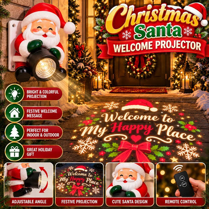 🎅 Santa Christmas Welcome Projector – Festive Greeting Light with Remote Control & Adjustable Angle!!! ✨