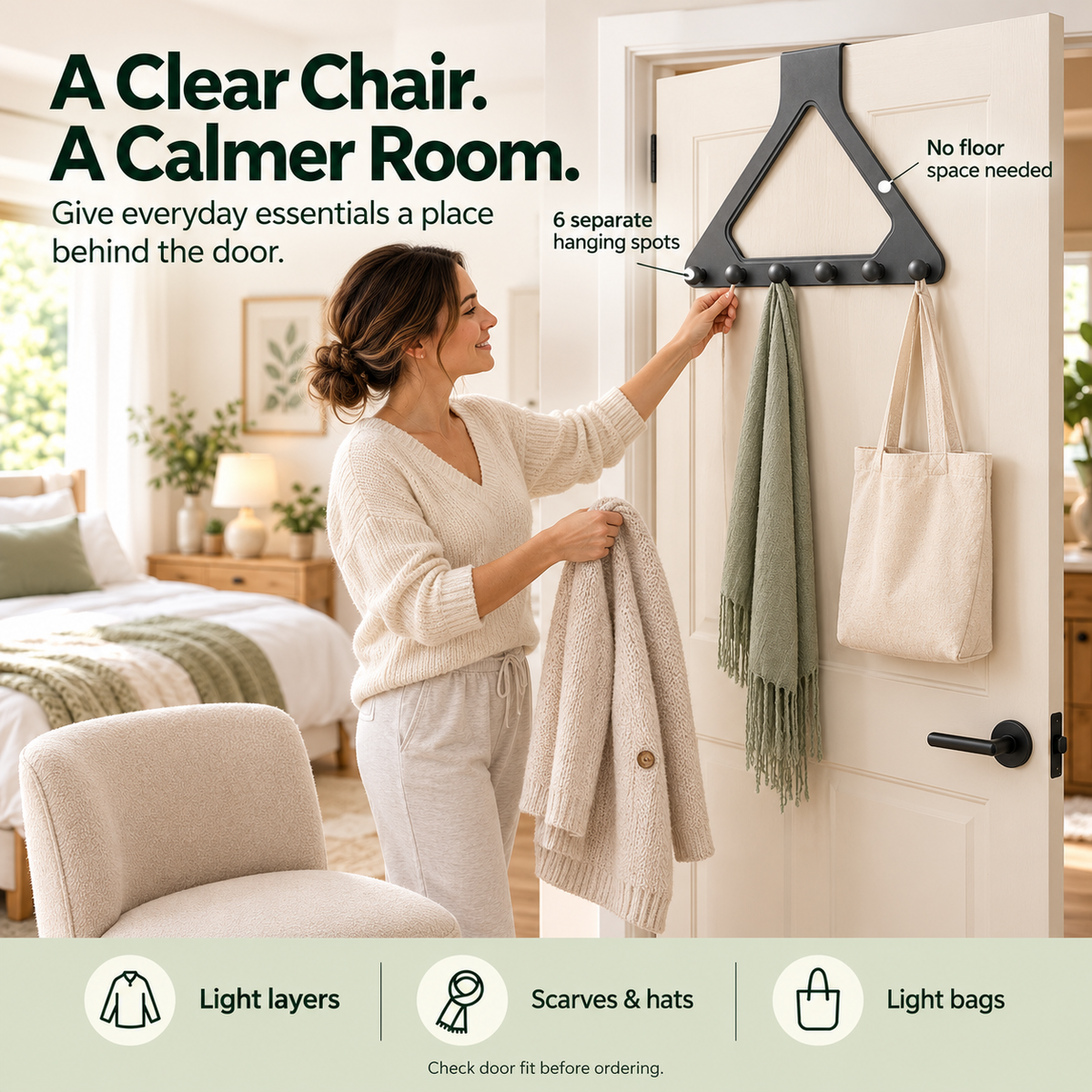 6-Hook Over-the-Door Organizer - 2