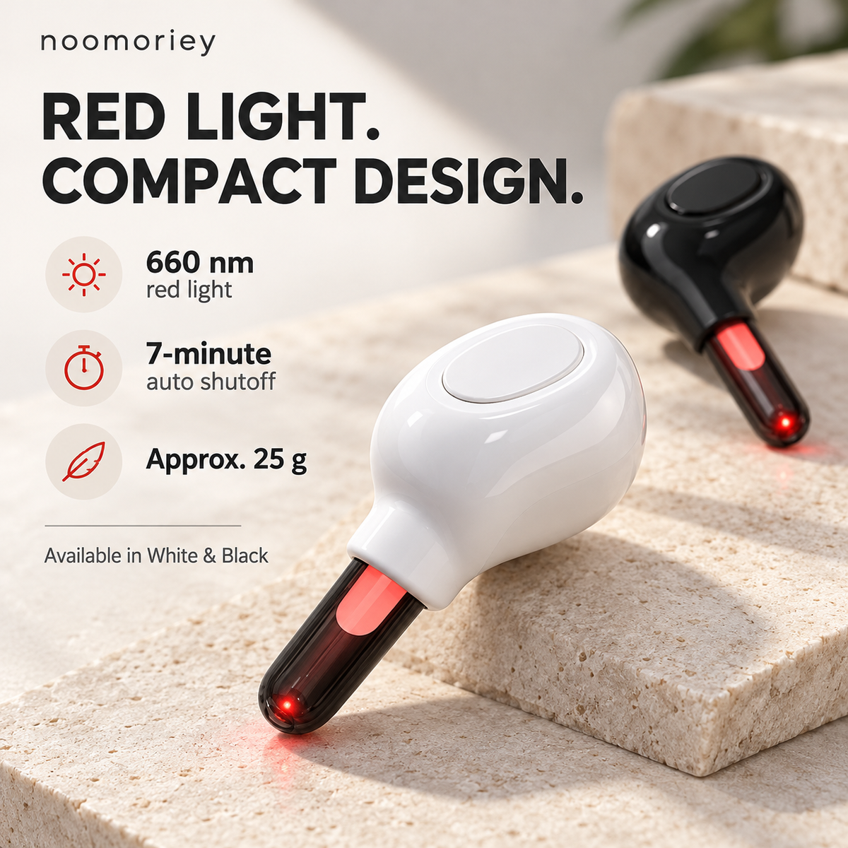 660nm Red Light Ear Device – Compact, Lightweight Design with 7-Minute Auto Shutoff