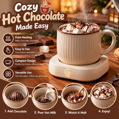 🍫✨ CozyGlow Mug Warmer – Chocolate Melting & Hot Drink Warming