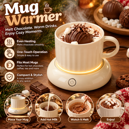 🍫✨ CozyGlow Mug Warmer – Chocolate Melting & Hot Drink Warming