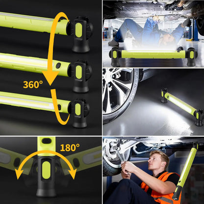 🔦 USB-C Rechargeable COB Work Light – Magnetic Base, Hook & Clamp with 360° Rotation 🔧