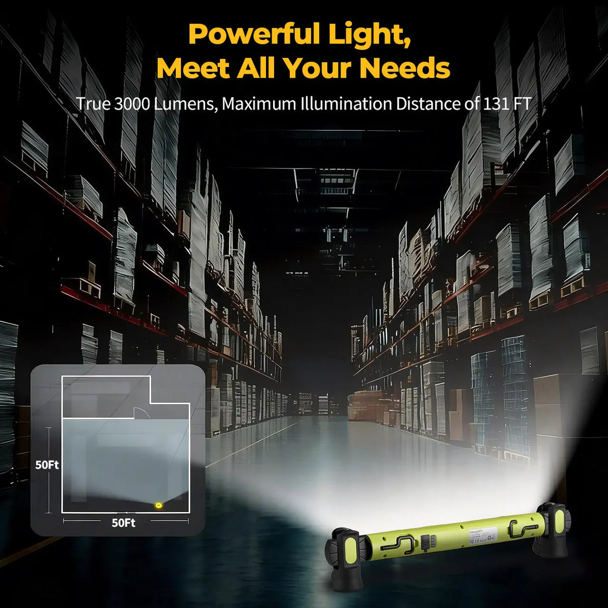 🔦 USB-C Rechargeable COB Work Light – Magnetic Base, Hook & Clamp with 360° Rotation 🔧