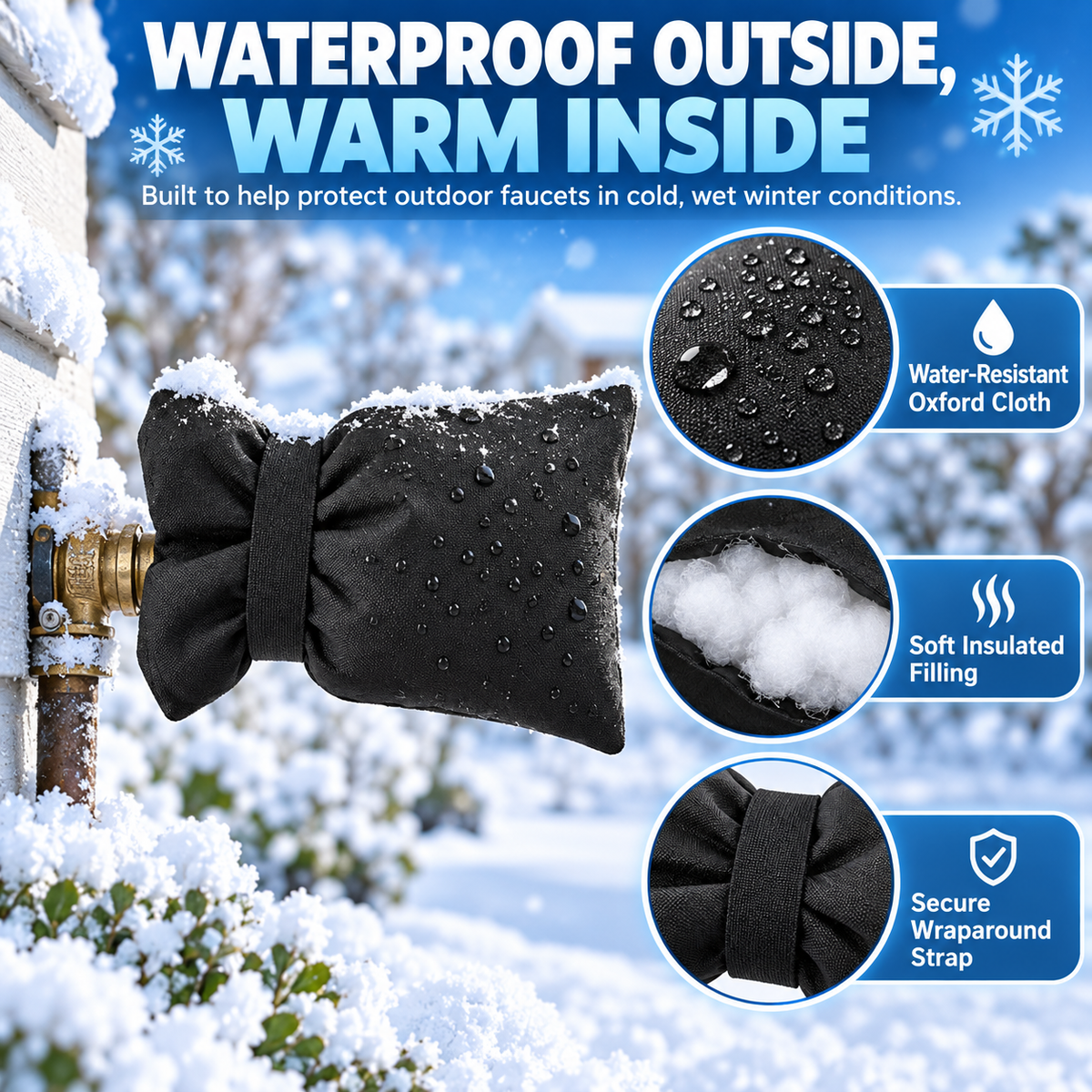 ❤️Insulated Outdoor Faucet Cover – Winter Freeze Protection