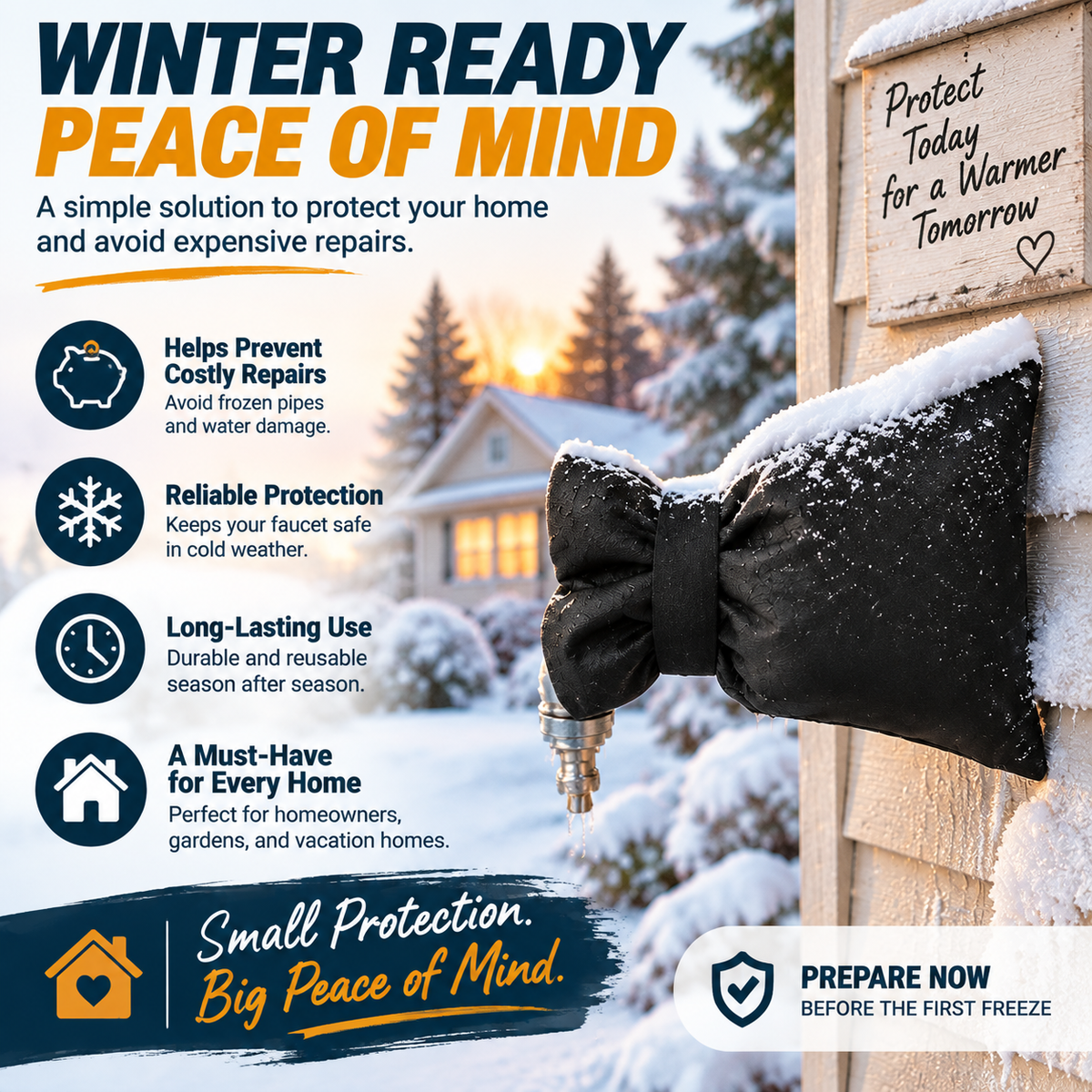 ❤️Insulated Outdoor Faucet Cover – Winter Freeze Protection