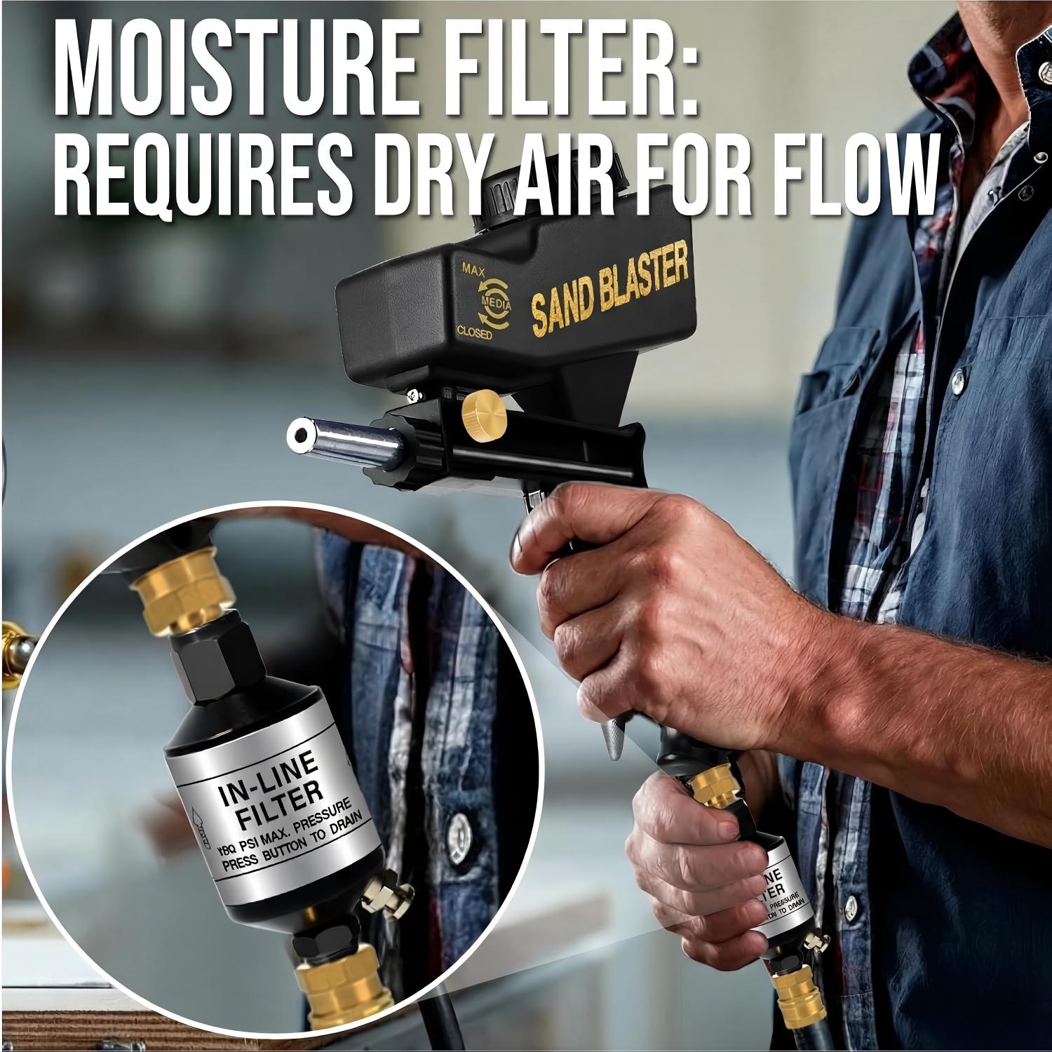 🛠️Light-Duty Pneumatic Sandblaster Kit | 150 PSI | Metal Nozzle | Rust Removal | Air Compressor Powered