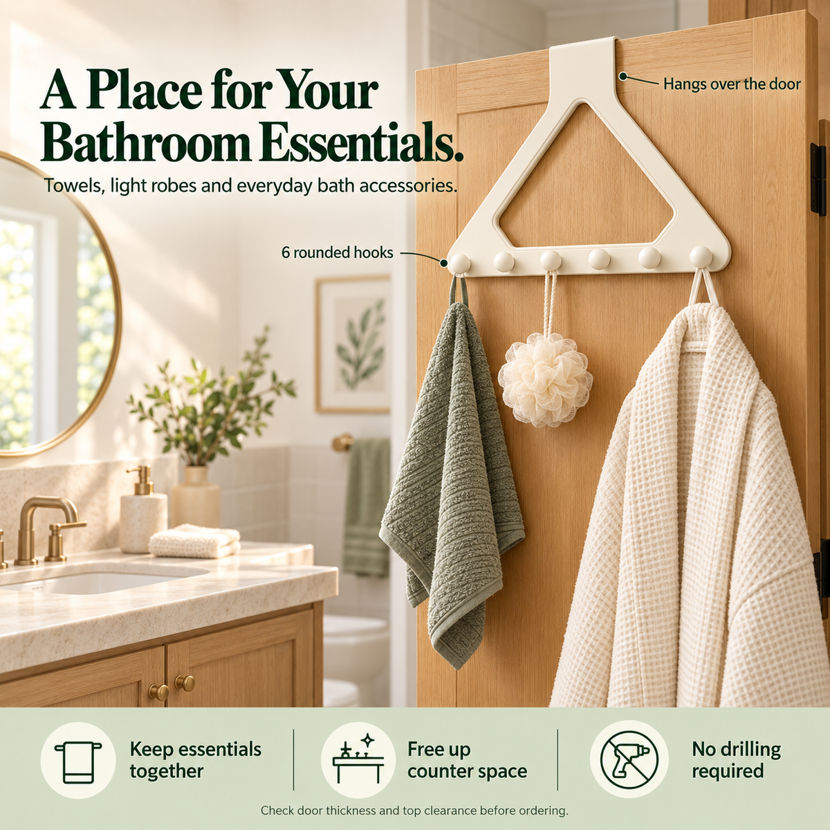 6-Hook Over-the-Door Organizer - 3