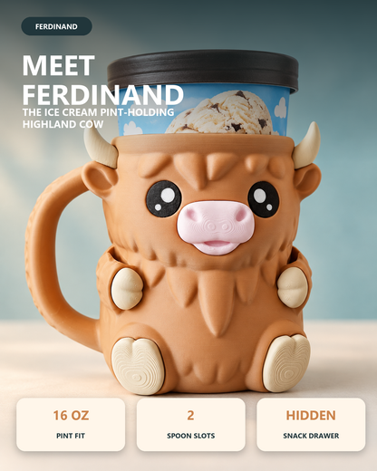 🐮🍺 Highland Cow Ice Pint Holder ❄️
