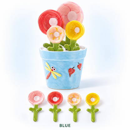 🌸🥄 Flower Measuring Spoons Set in Pot ✨