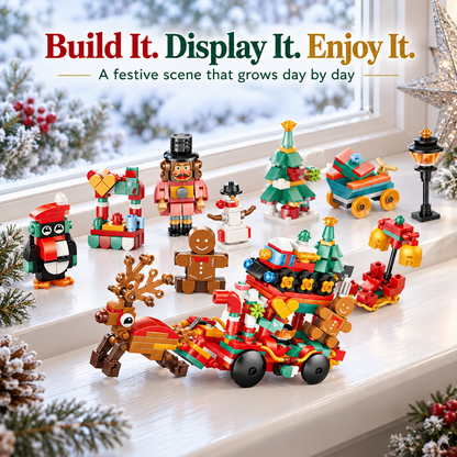 Advent calendar with 12 building kits that make a Christmas village