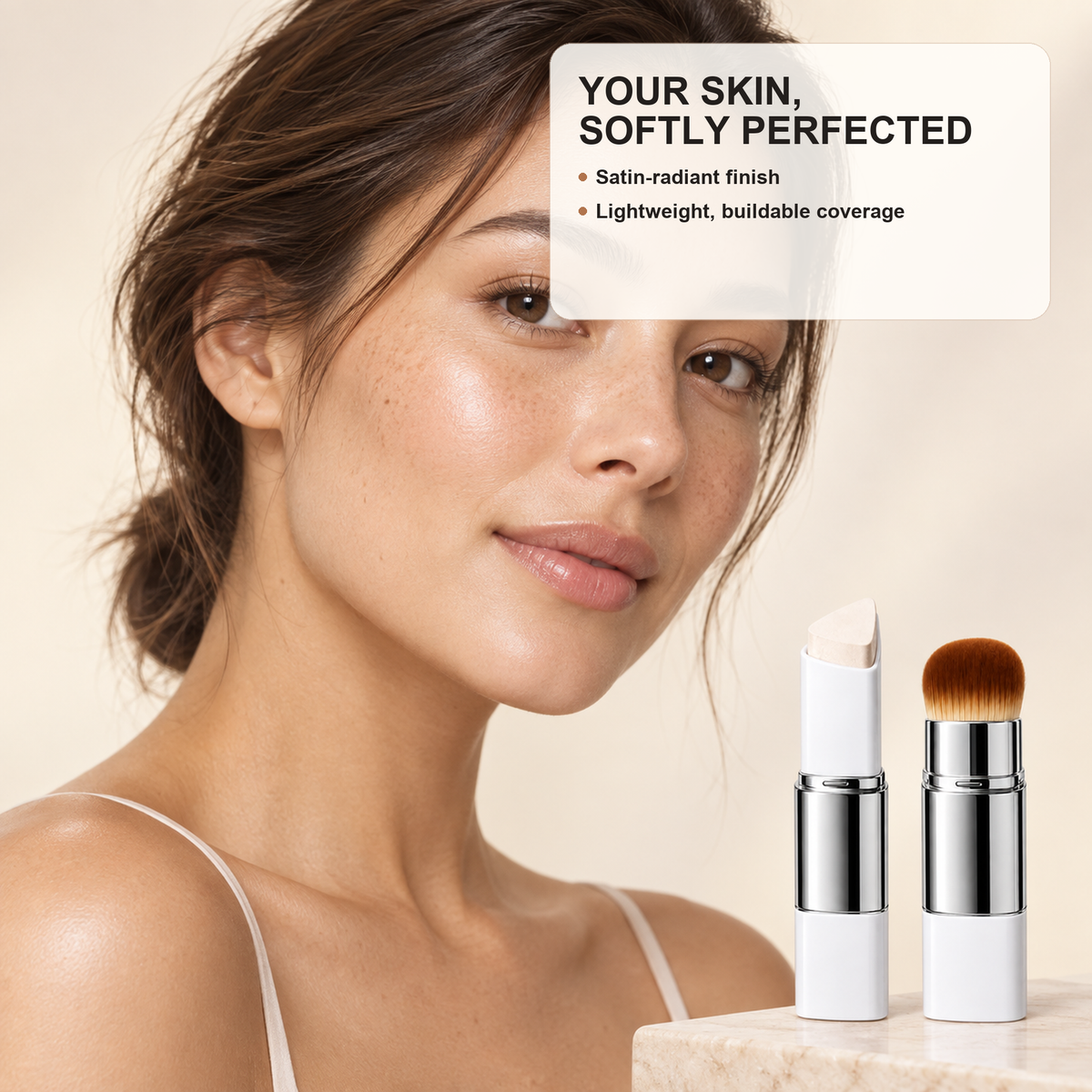 💄✨ Blanc Cover Cream Stick V White – Color-Changing Foundation Stick with Detachable Brush 🇰🇷