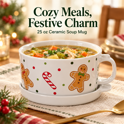 🎄 Cute Vintage Christmas Cartoon Ceramic Mug – Cozy Coffee & Tea Cup 🎁