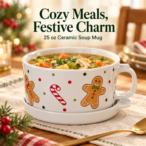 🎄 Cute Vintage Christmas Cartoon Ceramic Mug – Cozy Coffee & Tea Cup 🎁