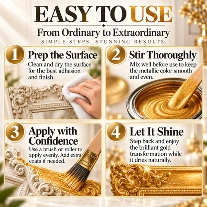 ✨ Metallic Gold Finish Paint – Rich Shimmer for Furniture, Décor & DIY Projects