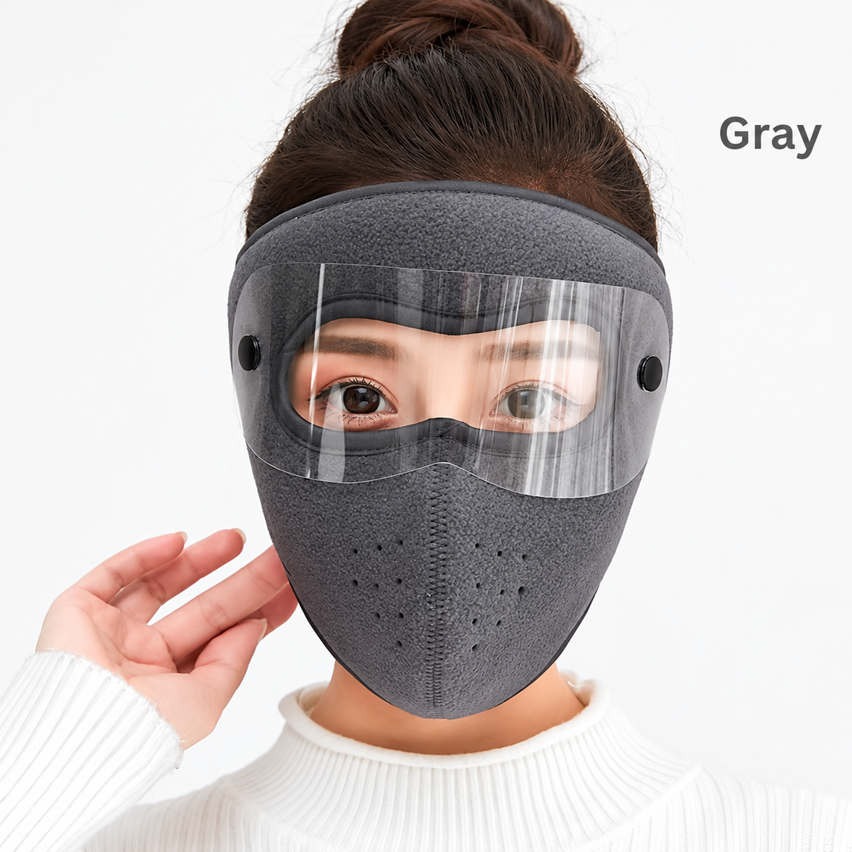 ❄️ Winter Face Cover with Clear Eye Shield – Adjustable Cold-Weather Balaclava 🥽