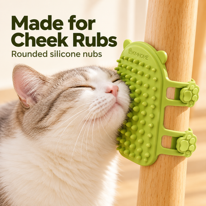 🐱 2-Pack Silicone Cat Self-Grooming Brushes – Corner-Mounted Grooming & Massage 🐾