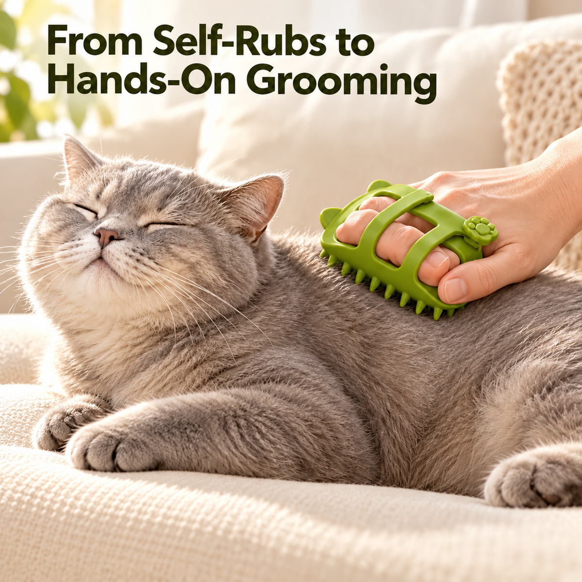 🐱 2-Pack Silicone Cat Self-Grooming Brushes – Corner-Mounted Grooming & Massage 🐾