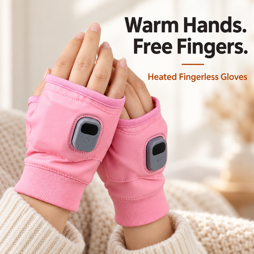 🧤 Heated Fingerless Gloves with Digital Display for Work & Everyday Comfort 🔥