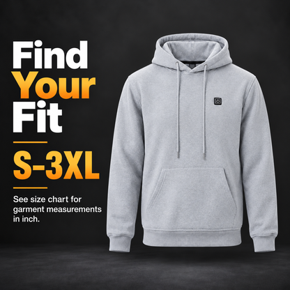 🔥 7-Zone Heated Hoodie – USB Powered, 3 Heat Levels