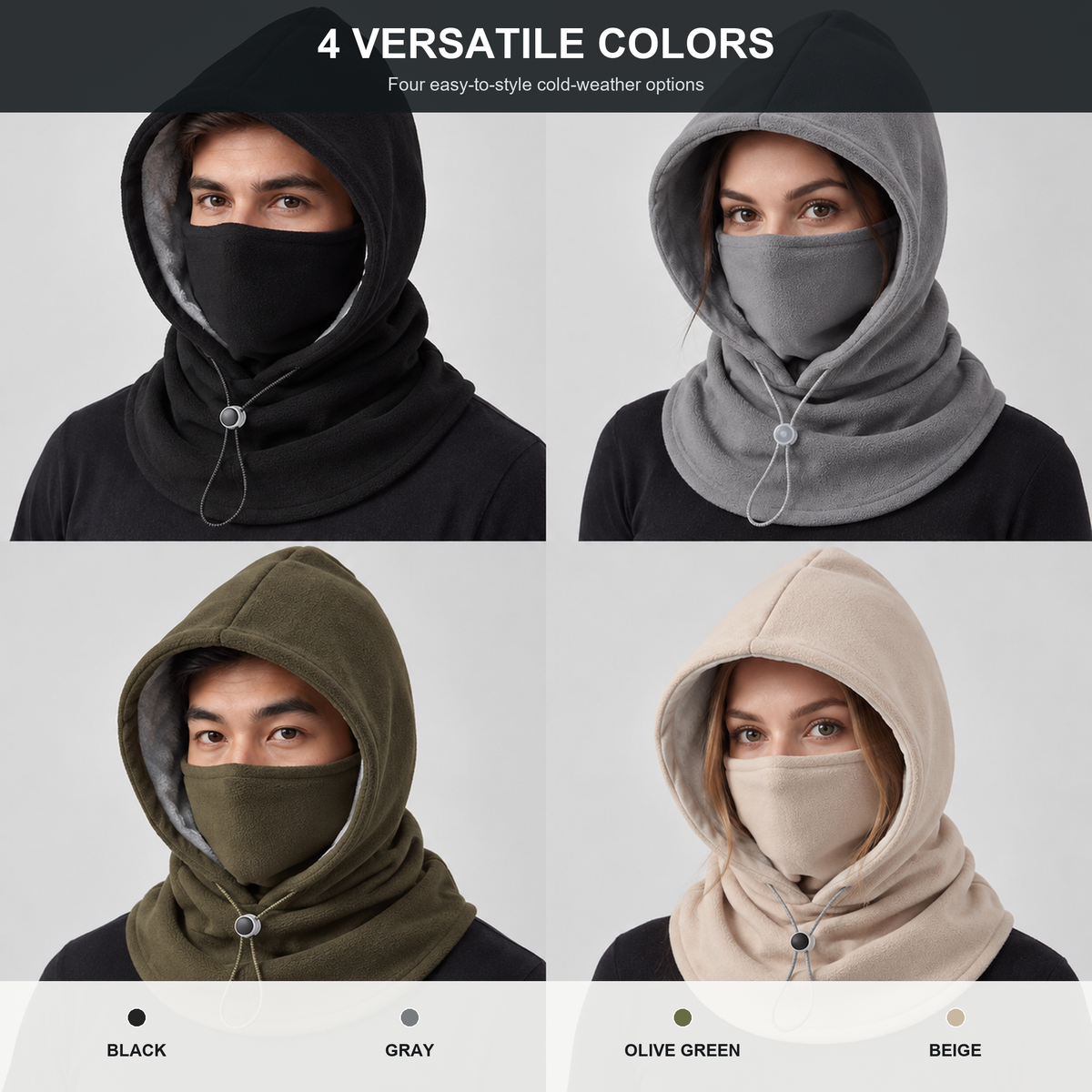 🧣❄️ Integrated Flannel Warm Face Mask & Hat – Windproof Winter Cycling Neck Cover 🚴