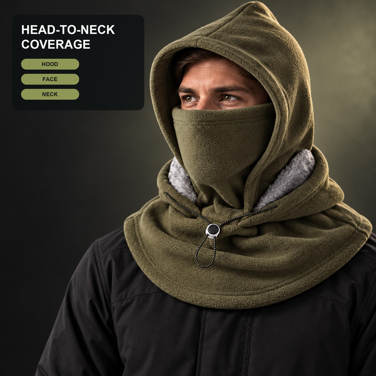 🧣❄️ Integrated Flannel Warm Face Mask & Hat – Windproof Winter Cycling Neck Cover 🚴