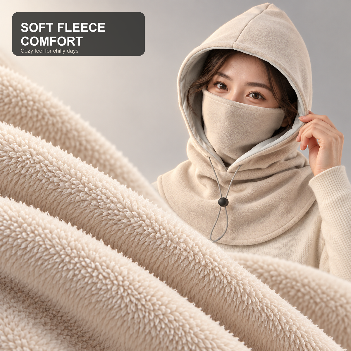 🧣❄️ Integrated Flannel Warm Face Mask & Hat – Windproof Winter Cycling Neck Cover 🚴