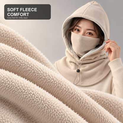 🧣❄️ Integrated Flannel Warm Face Mask & Hat – Windproof Winter Cycling Neck Cover 🚴