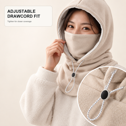 🧣❄️ Integrated Flannel Warm Face Mask & Hat – Windproof Winter Cycling Neck Cover 🚴