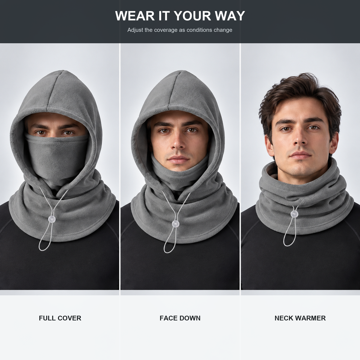 🧣❄️ Integrated Flannel Warm Face Mask & Hat – Windproof Winter Cycling Neck Cover 🚴