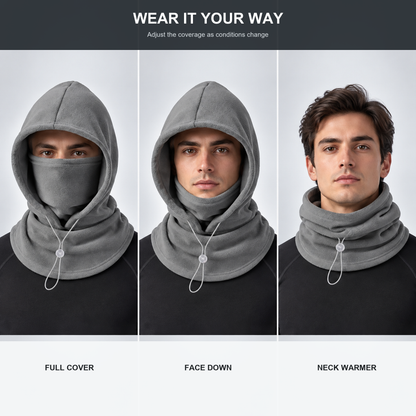 🧣❄️ Integrated Flannel Warm Face Mask & Hat – Windproof Winter Cycling Neck Cover 🚴