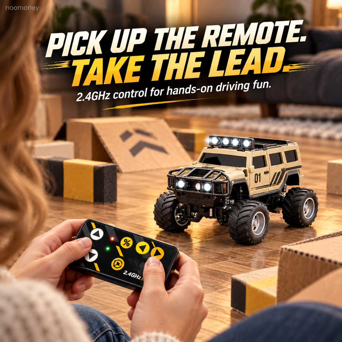 🚙 Mini RC Off-Road Truck – 2.4GHz Remote Control SUV with LED Lights, Spring Suspension & USB Rechargeable Battery 🎁