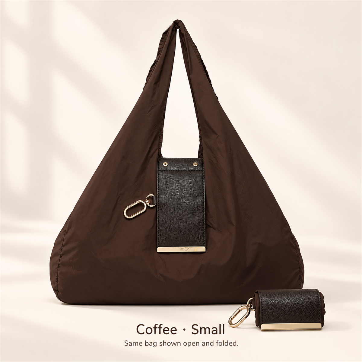 👜 Foldable Shoulder Tote Bag with Clip | Compact Everyday Carry