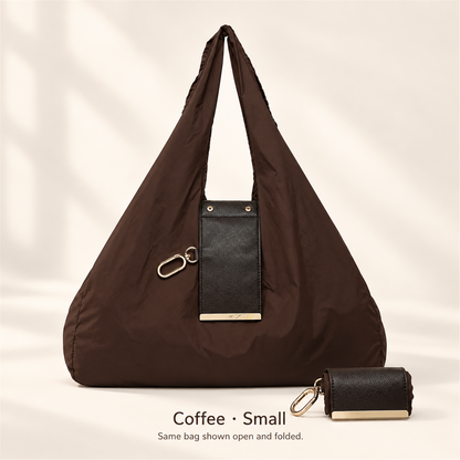 👜 Foldable Shoulder Tote Bag with Clip | Compact Everyday Carry