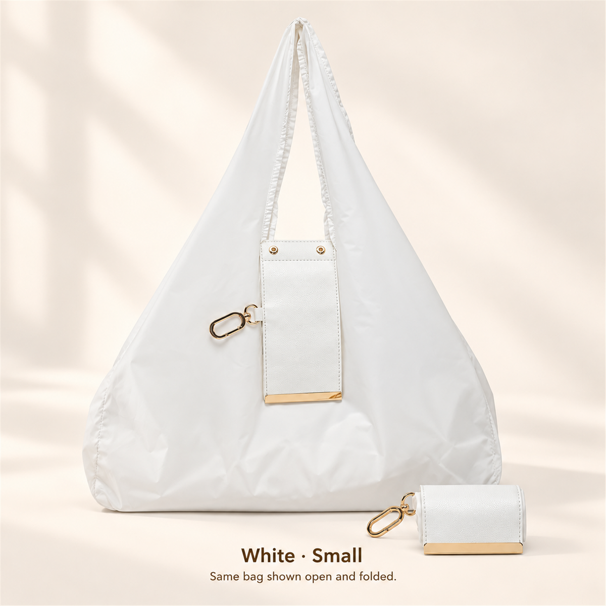 👜 Foldable Shoulder Tote Bag with Clip | Compact Everyday Carry