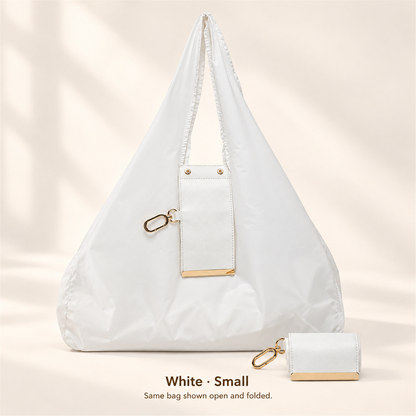 👜 Foldable Shoulder Tote Bag with Clip | Compact Everyday Carry