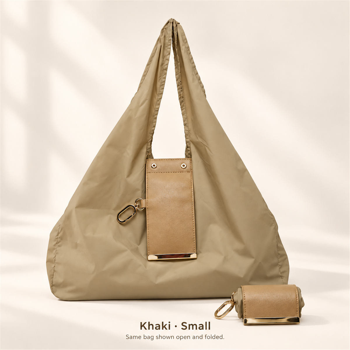 👜 Foldable Shoulder Tote Bag with Clip | Compact Everyday Carry