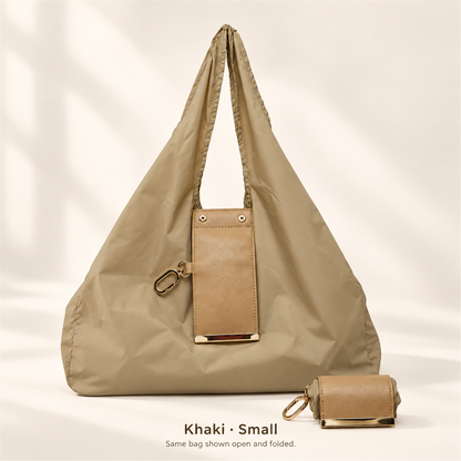 👜 Foldable Shoulder Tote Bag with Clip | Compact Everyday Carry