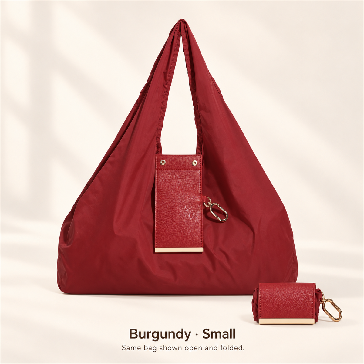 👜 Foldable Shoulder Tote Bag with Clip | Compact Everyday Carry