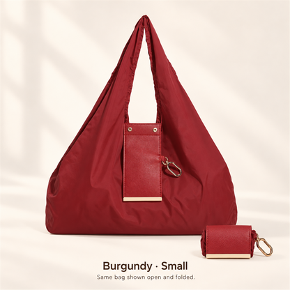 👜 Foldable Shoulder Tote Bag with Clip | Compact Everyday Carry